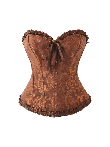 Elegant Floral Lace Corset Top - Renaissance Style