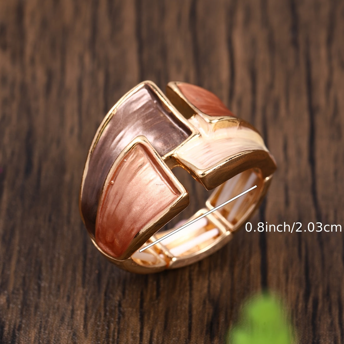 Bague Élastique Ajustable en Alliage de Zinc Coloré