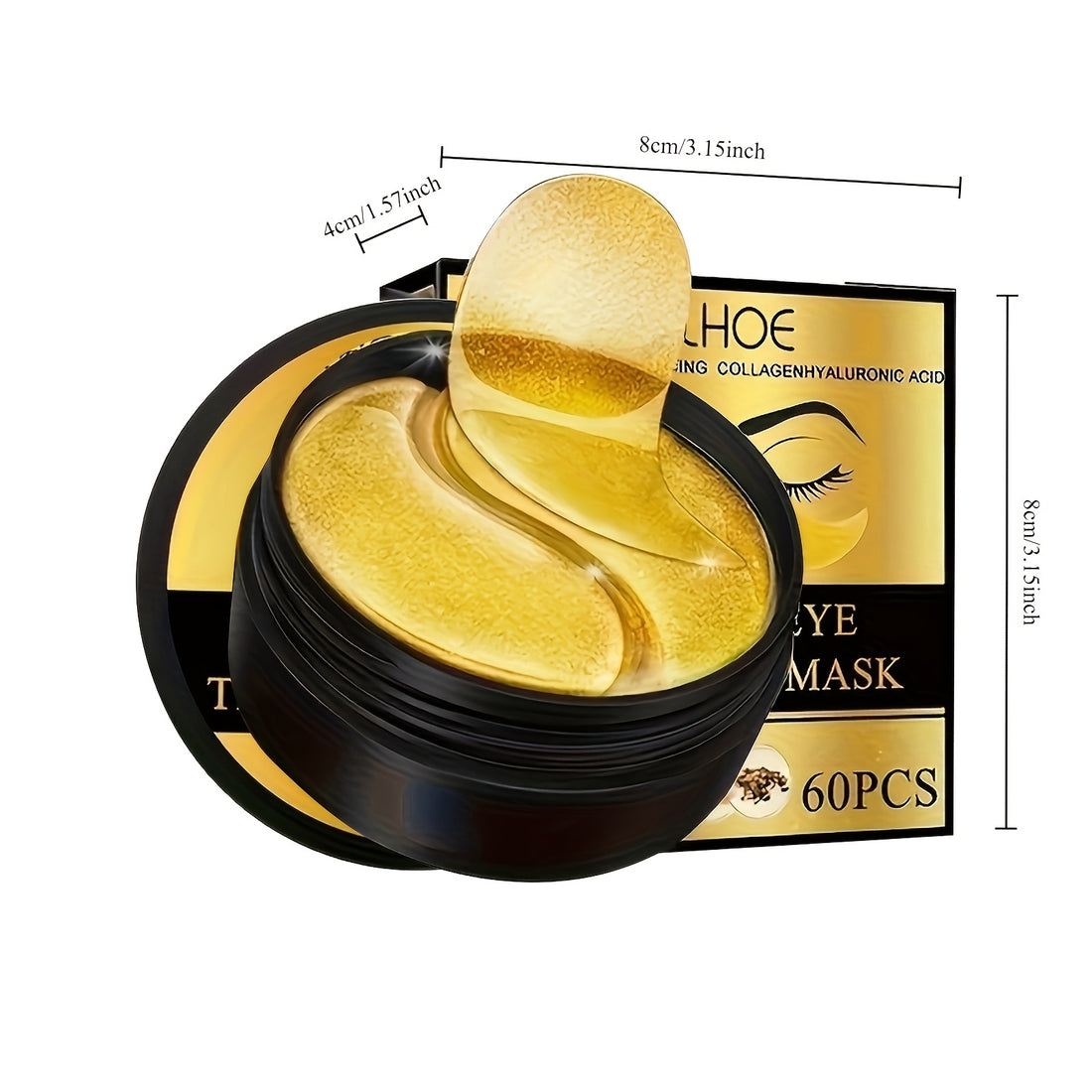 Masque Hydratant pour les Yeux en Collagène d'Or Coréen - 60pcs