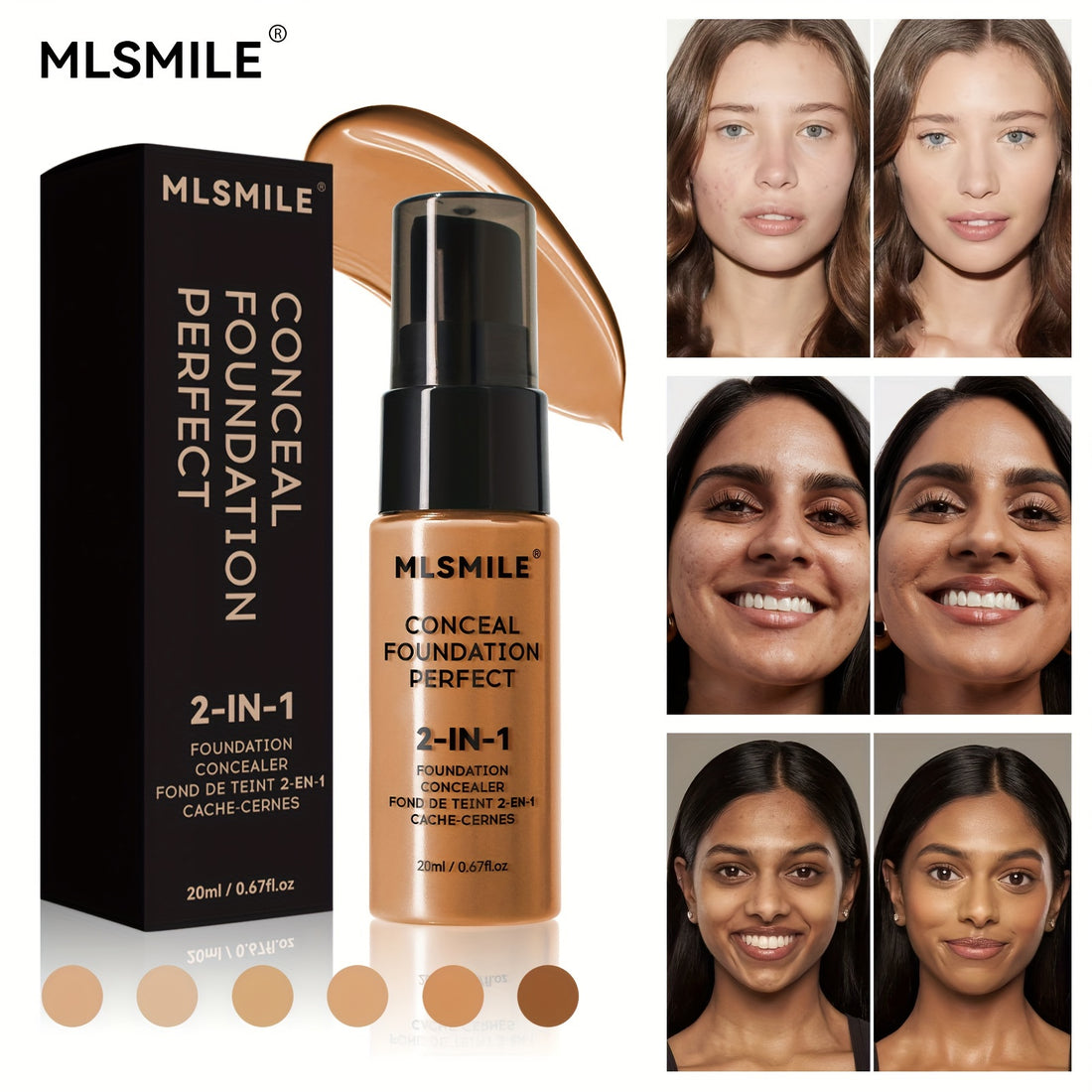 MLSMILE 2-in-1 Foundation &amp; Concealer