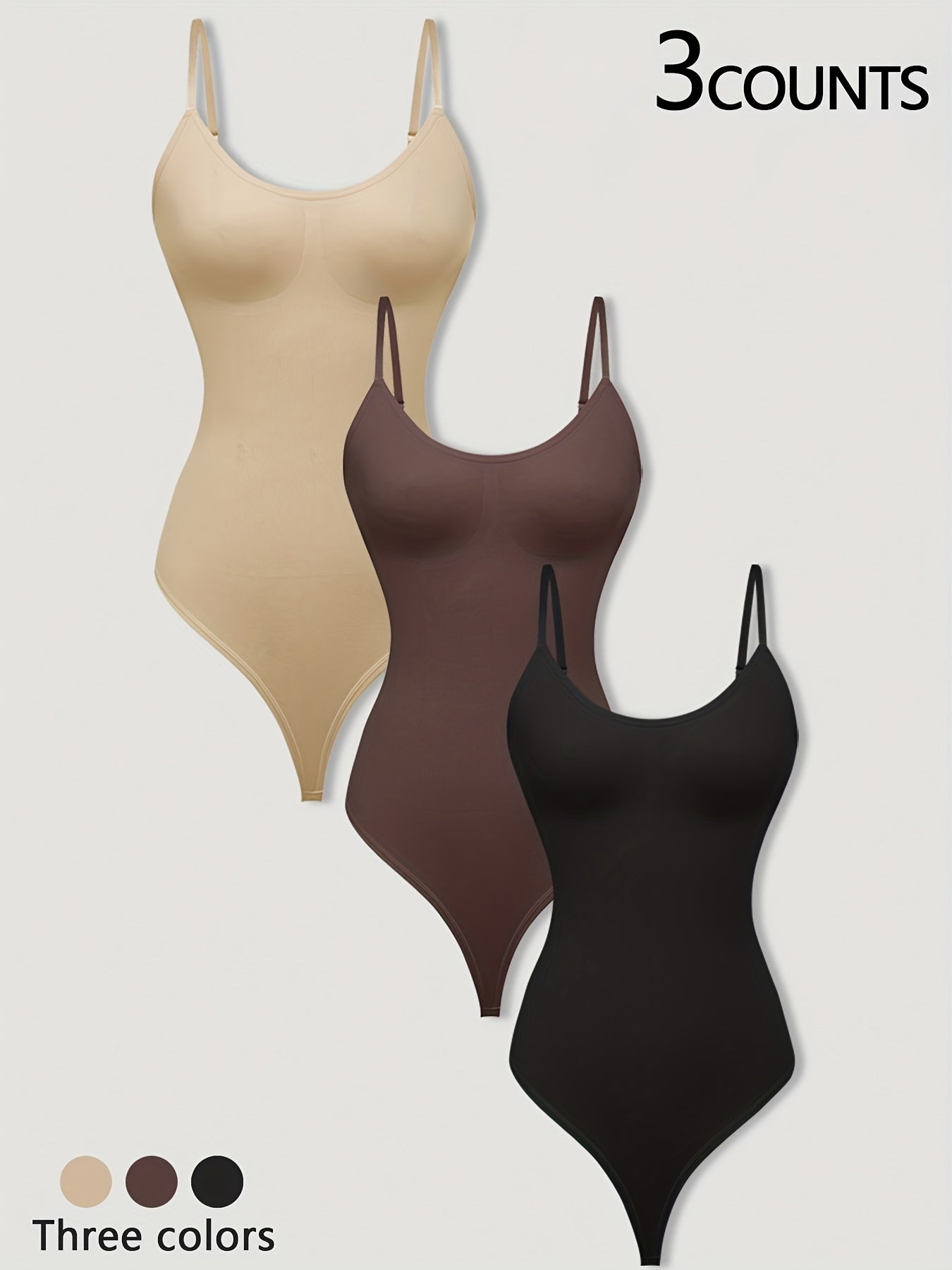 Women's 3 Piece Body Shaper Set - Nylon Spandex Camisoles