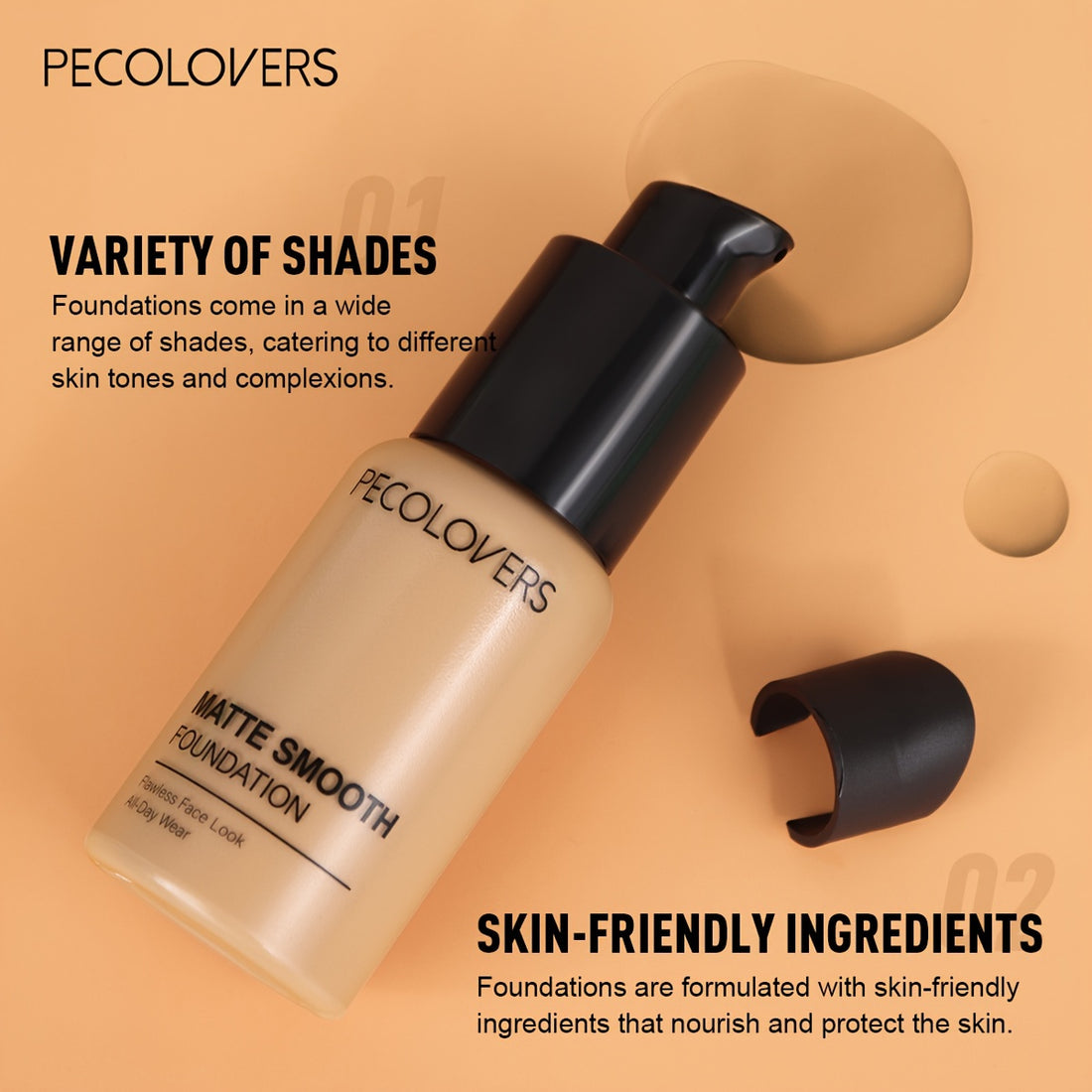 PECOLOVERS Flawless Liquid Foundation - Full Coverage