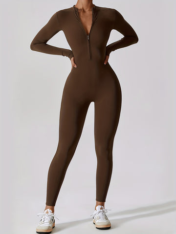 Long Sleeve Zipper Yoga Jumpsuit