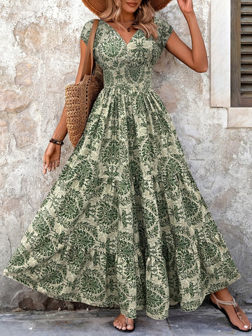 Women's Floral Print Summer Long Dress