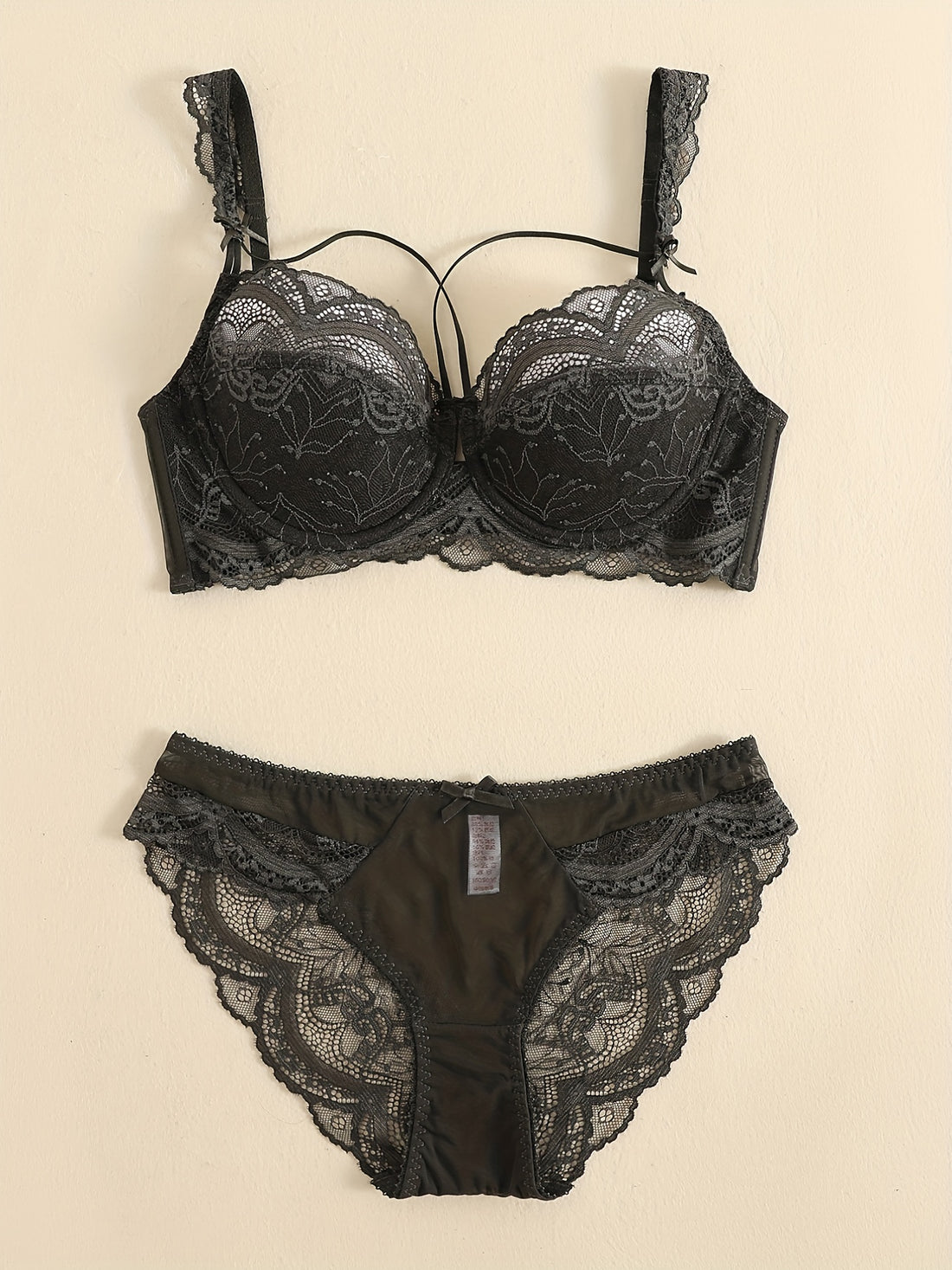 Ruffle Lace Lingerie Set with Push Up Cup