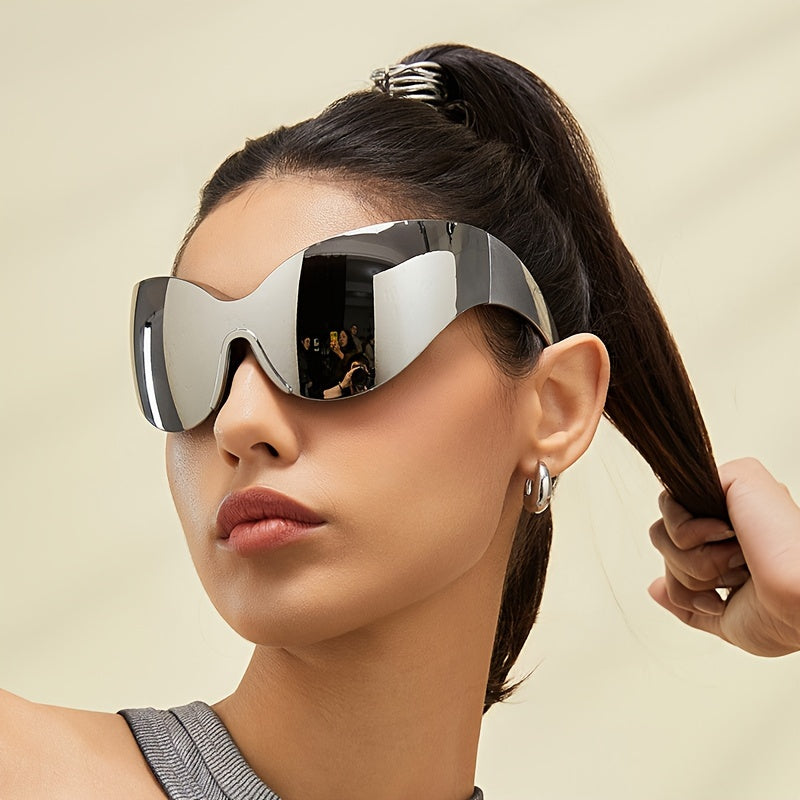 Plastic wrap-around sunglasses with anti-reflective lenses