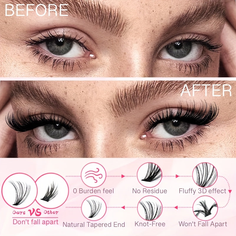 700pcs DIY Eyelash Extension Kit - Fluffy and Reusable Eyelashes