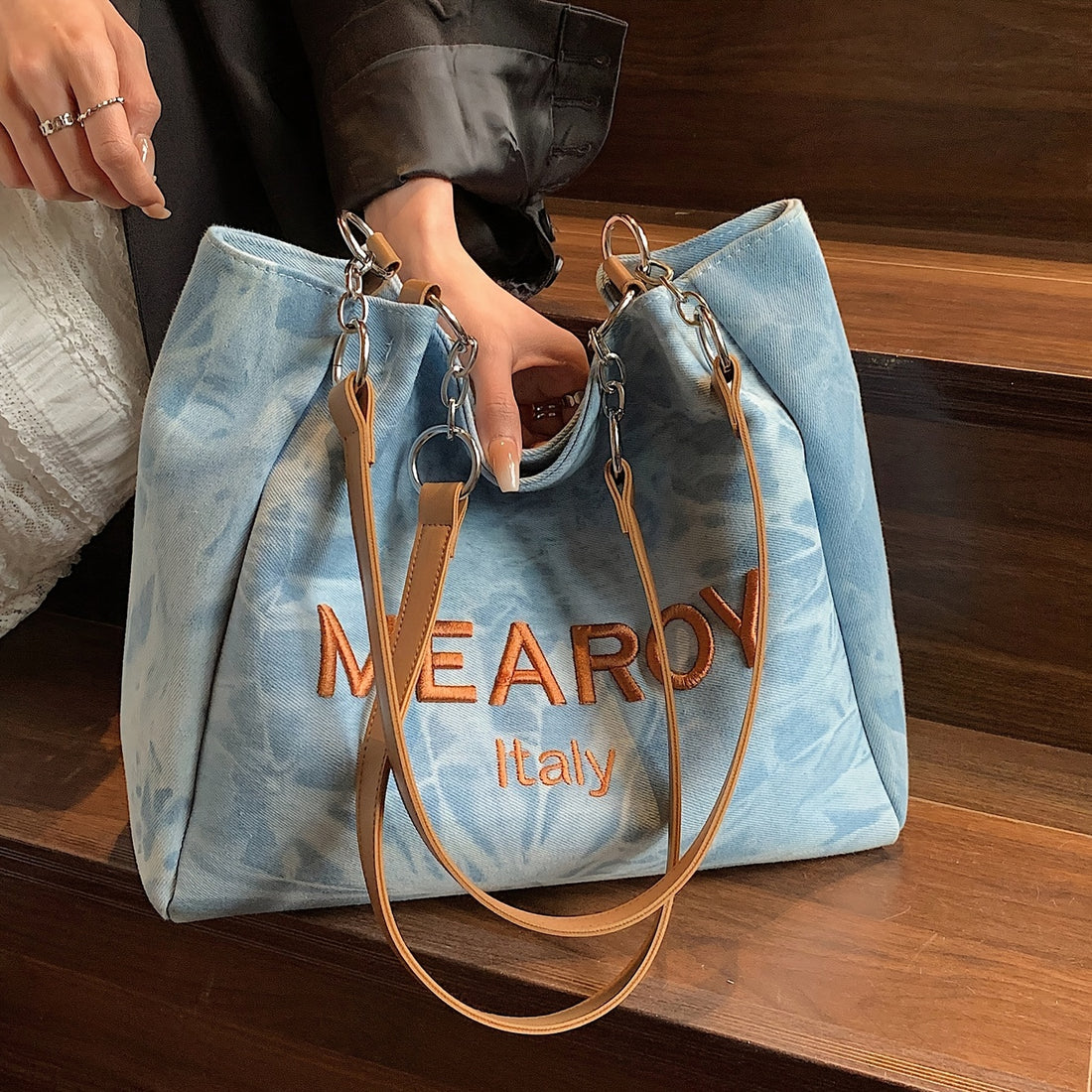 Stylish Large Capacity Denim Canvas Bag