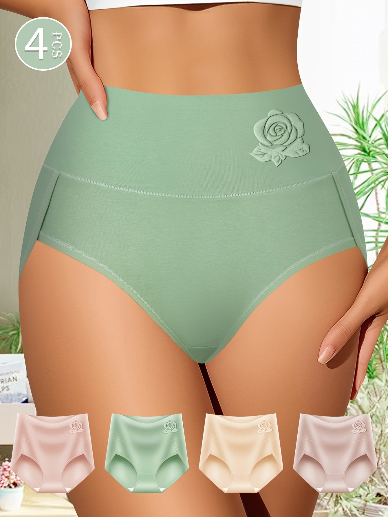 Pack of 4 QUASTI High Waist Panties for Women