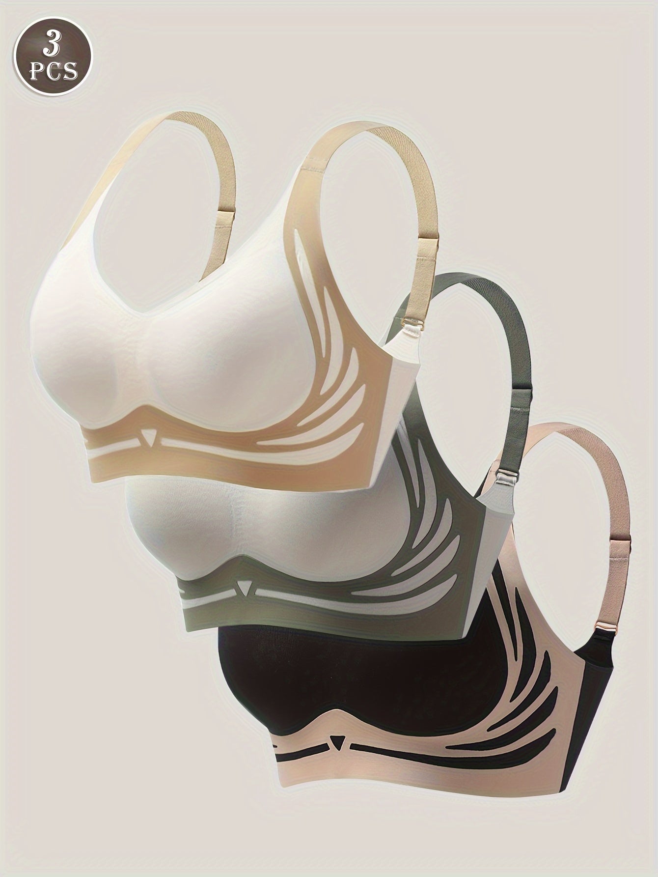 Yalisi 3-piece colorblock wireless bras