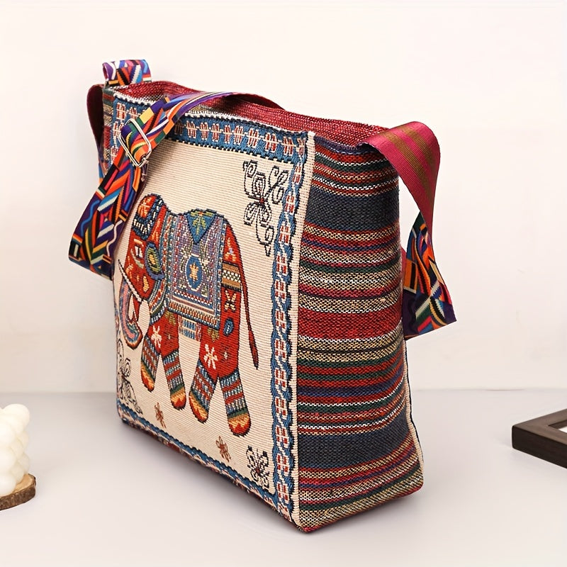 Retro ethnic style embroidered shoulder bag