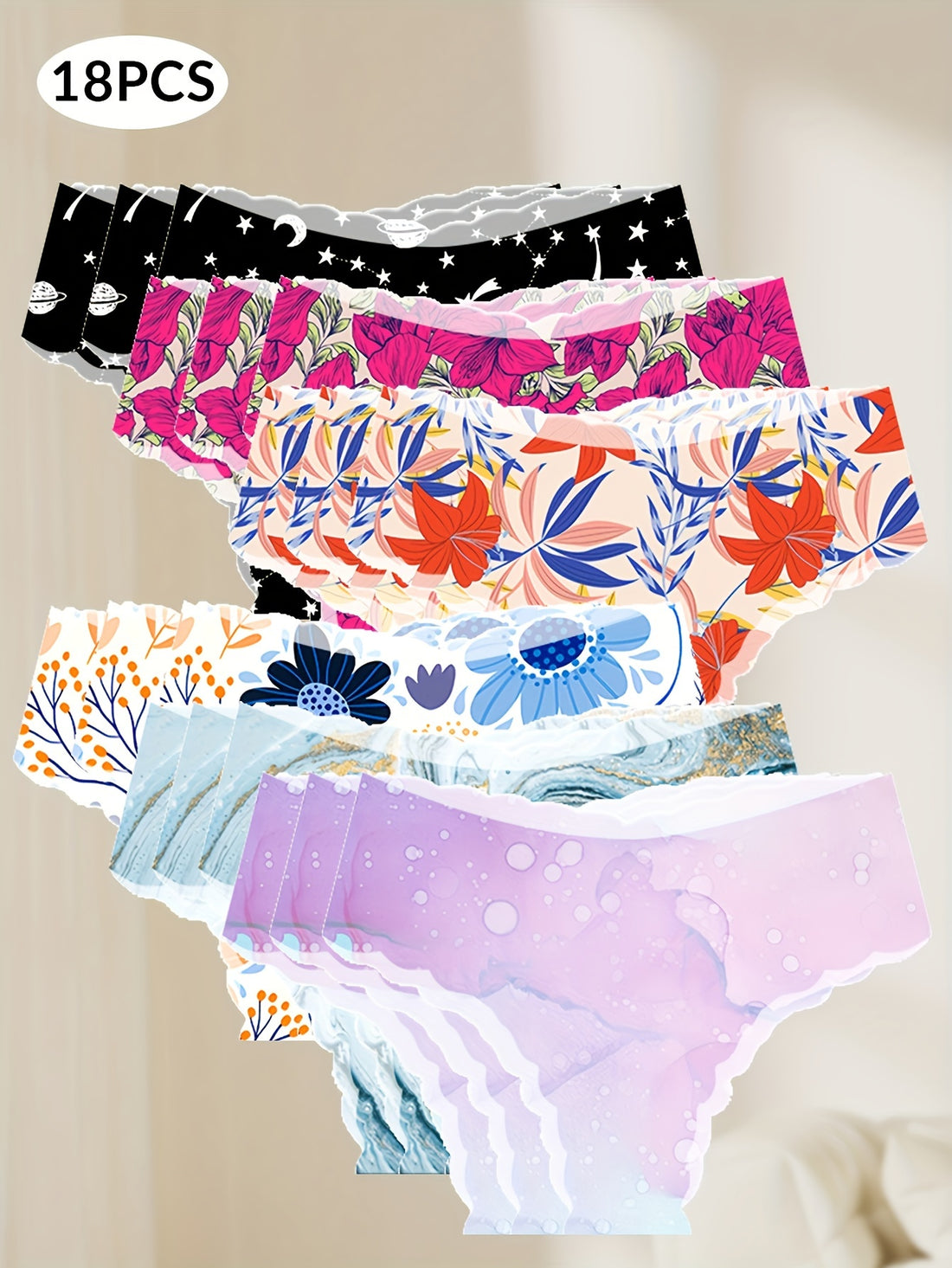 Seamless Stylish Panties - 18pcs Comfortable and Breathable