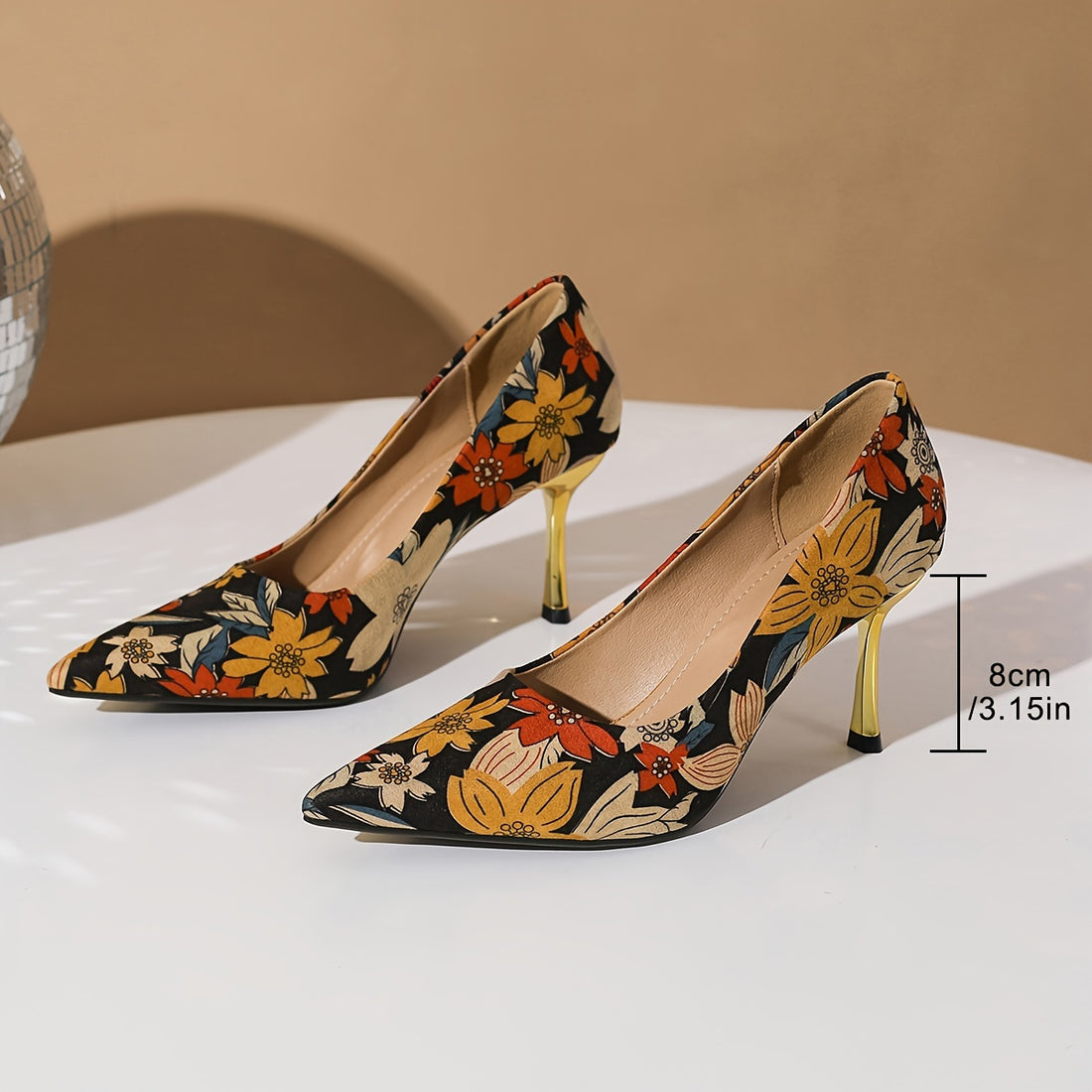 Women's Elegant Floral Pattern D'Orsay Pumps