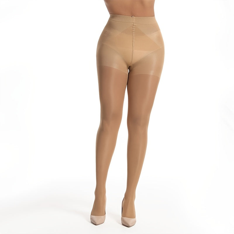 Double Pack 40D Tummy Tuck Tights in Light Apricot