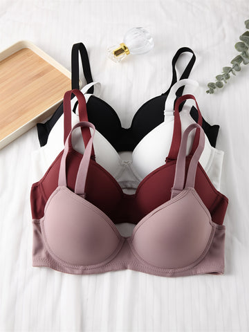 High-Support Solid Bra - 4 Pack