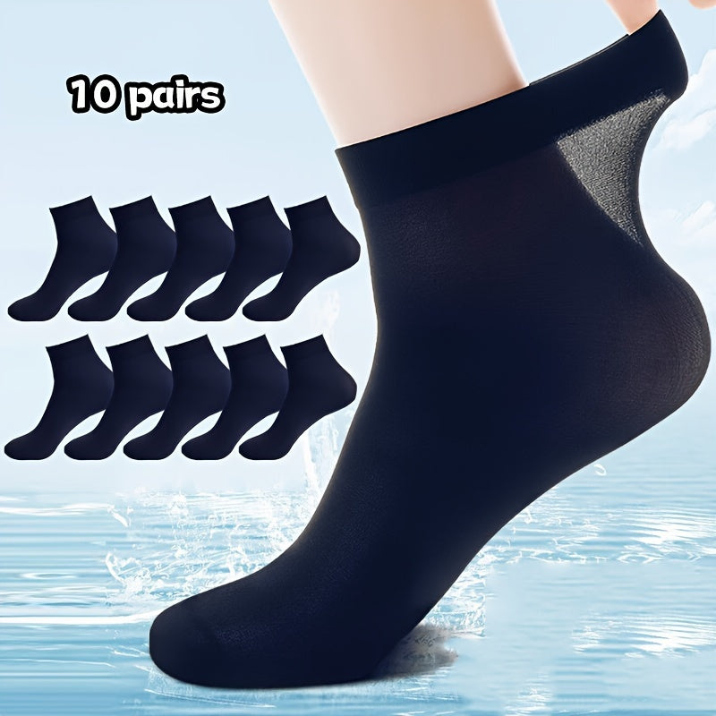 10 Pairs of Ultra-Thin Invisible Navy Blue Socks