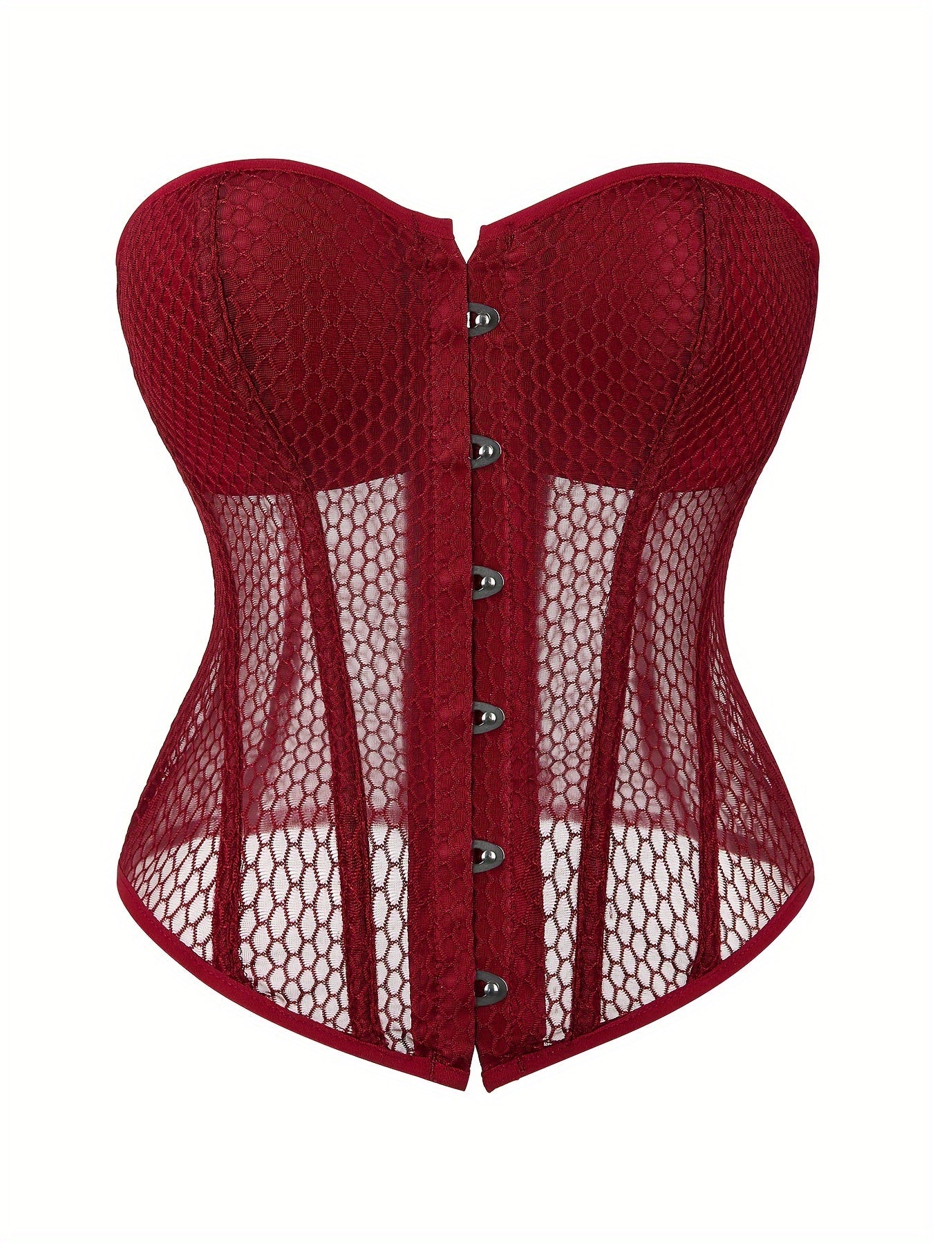 Hollow Mesh Bustier Corset with Tummy Control