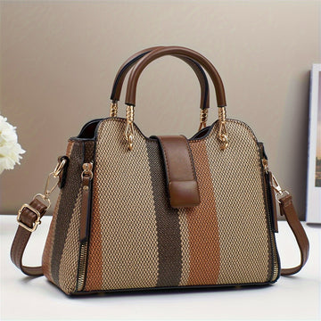 Elegant Bag XH2022-42 in Khaki with Removable Shoulder Strap