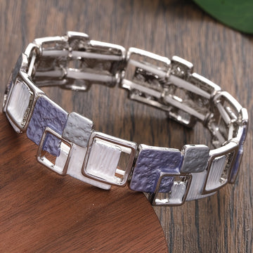 Vintage Geometric Zinc Alloy Elastic Bracelet