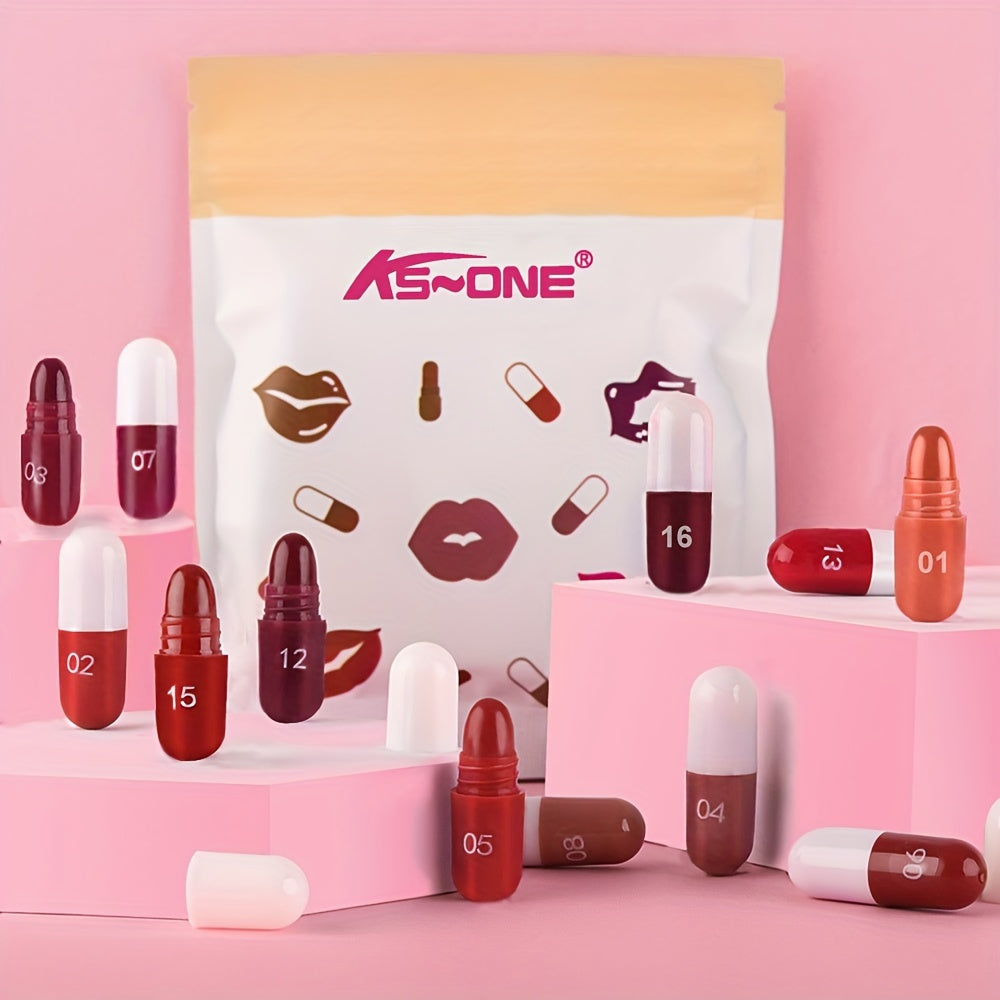 Set of 18 Colored Lipstick Capsules