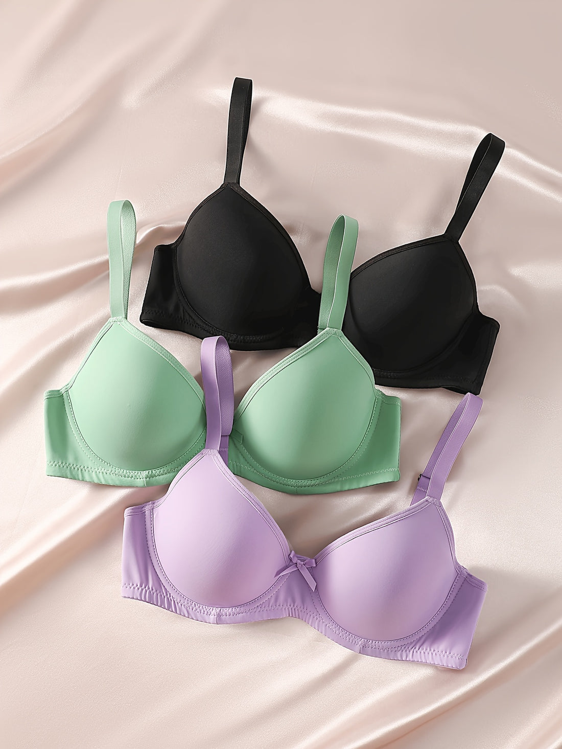 3-piece seamless push-up bra