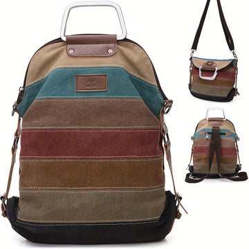 Women's Multicolored Striped Backpack