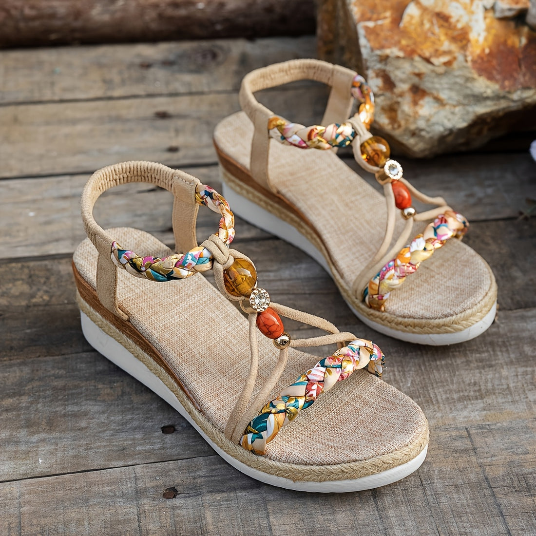 Boho Chic Wedge Sandals for Women