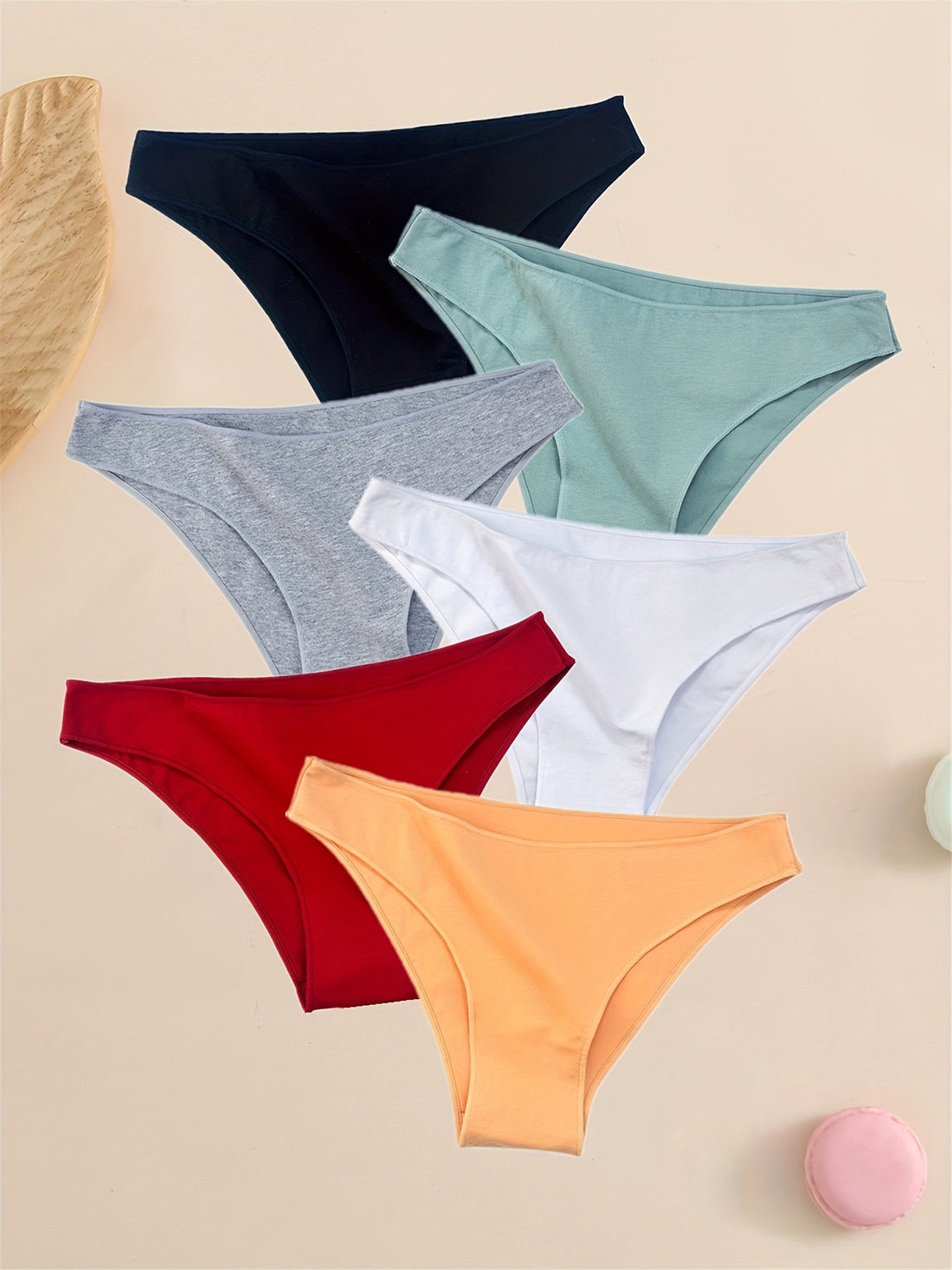 6pcs Women's Sexy Cotton Panties, Low Waist