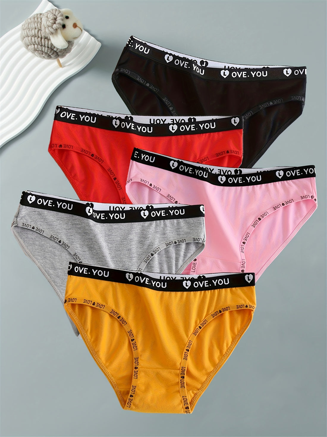 Sexy Comfortable Letter Print Panties - Pack of 5