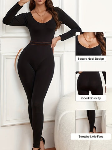 Women's Long Sleeve Sculpting Jumpsuit for Winter