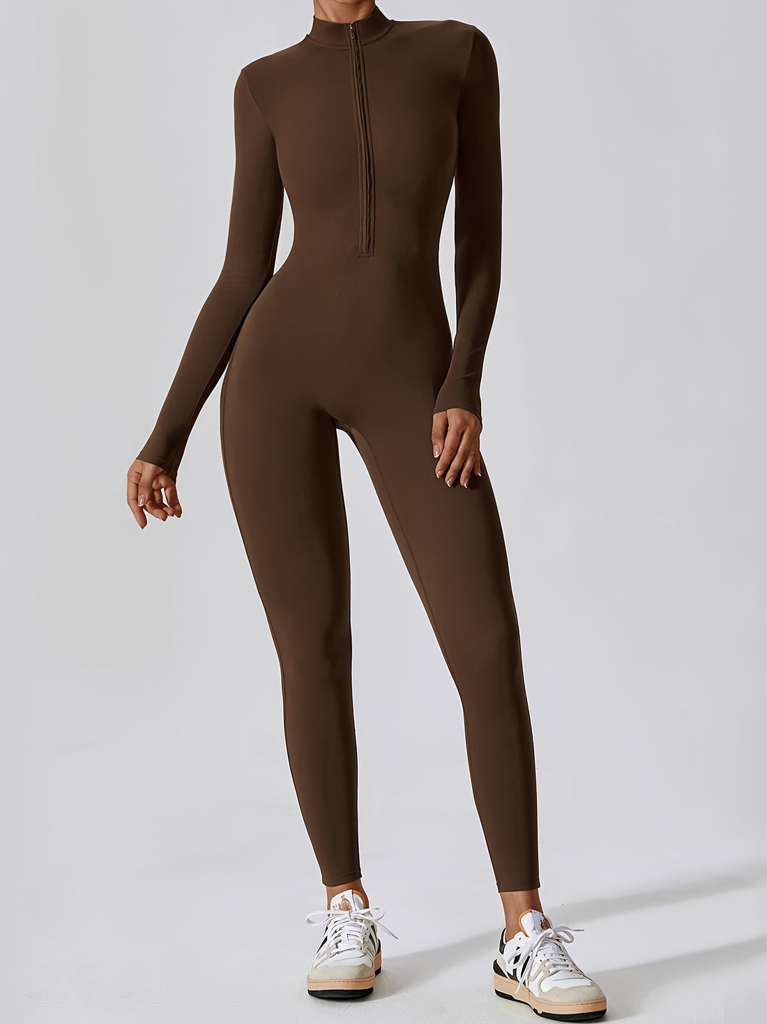 Long Sleeve Zipper Yoga Jumpsuit