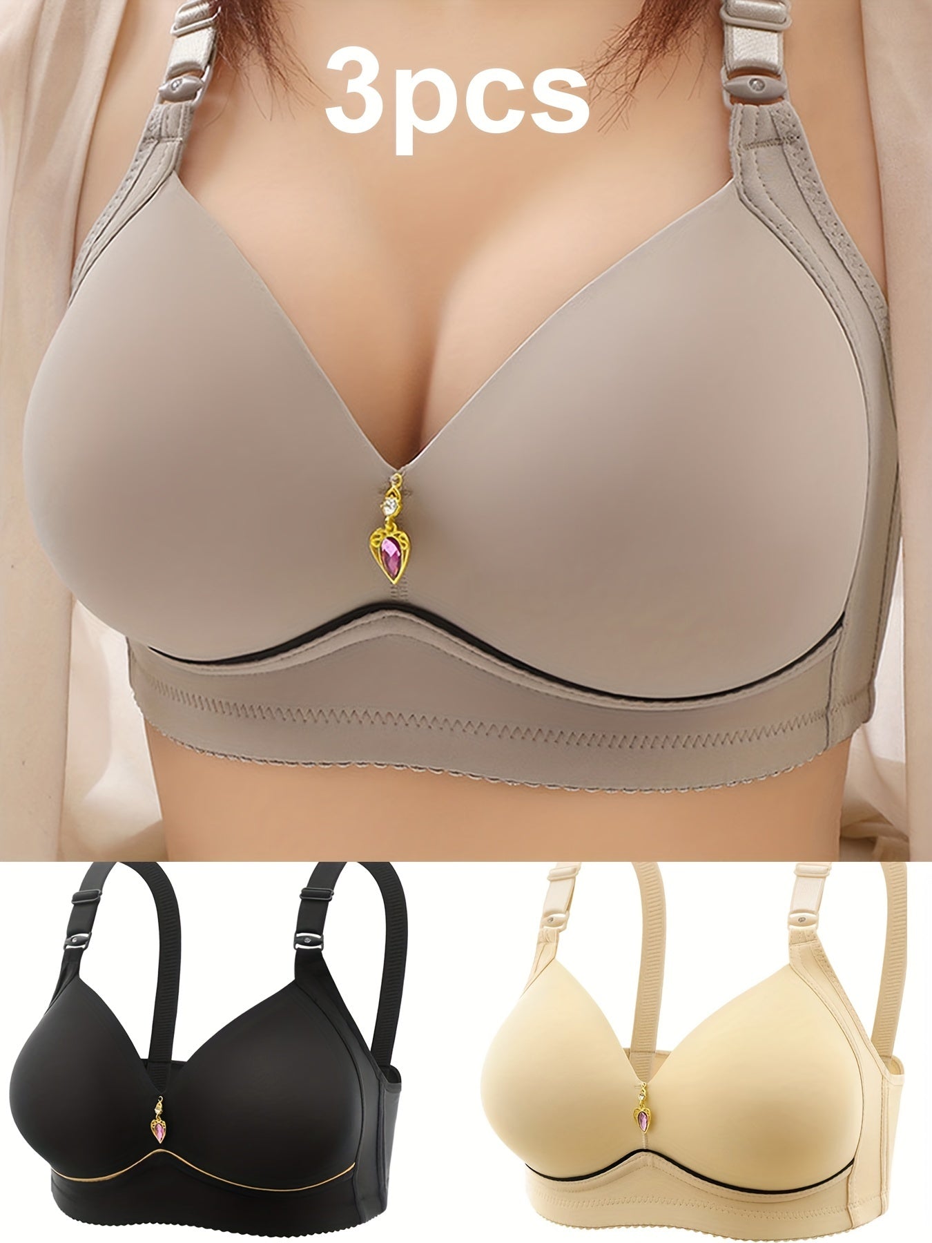 Elegant Polyamide Bras - 3 pieces