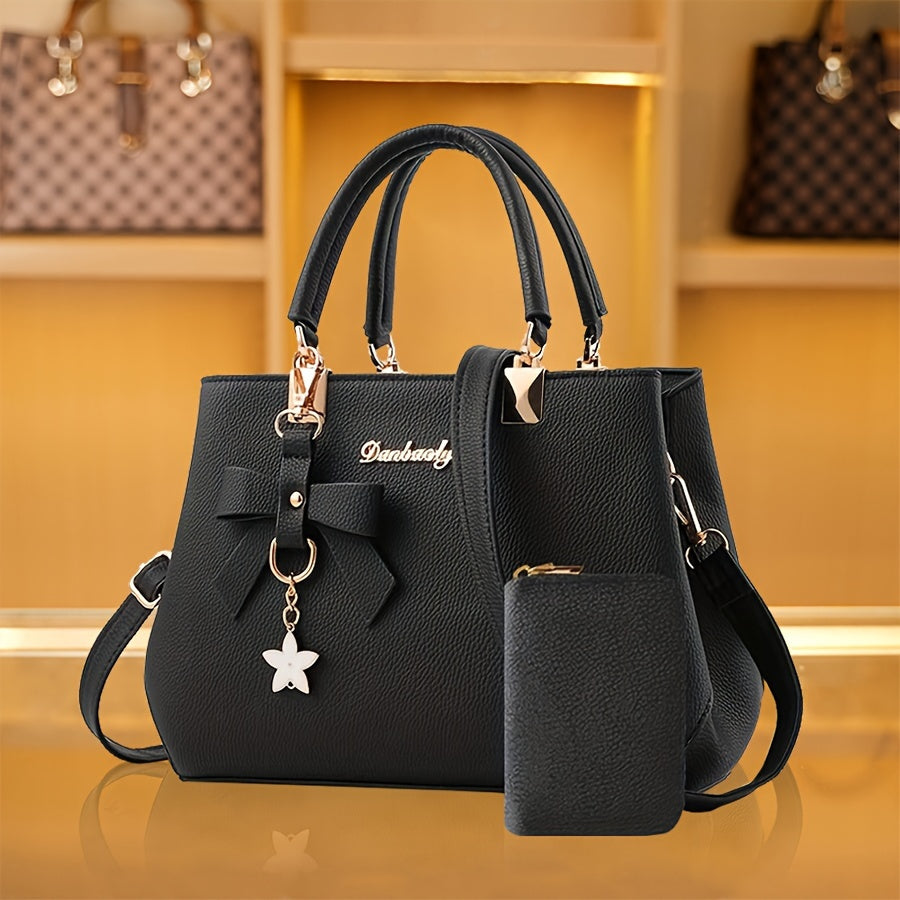 Stylish synthetic satchel handbag for women