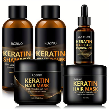 ROZINO Keratin: Complete 5-Piece Treatment for Silky Hair