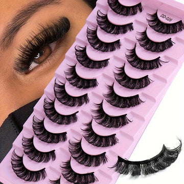 10 Pairs Thick Russian False Eyelashes D Curl