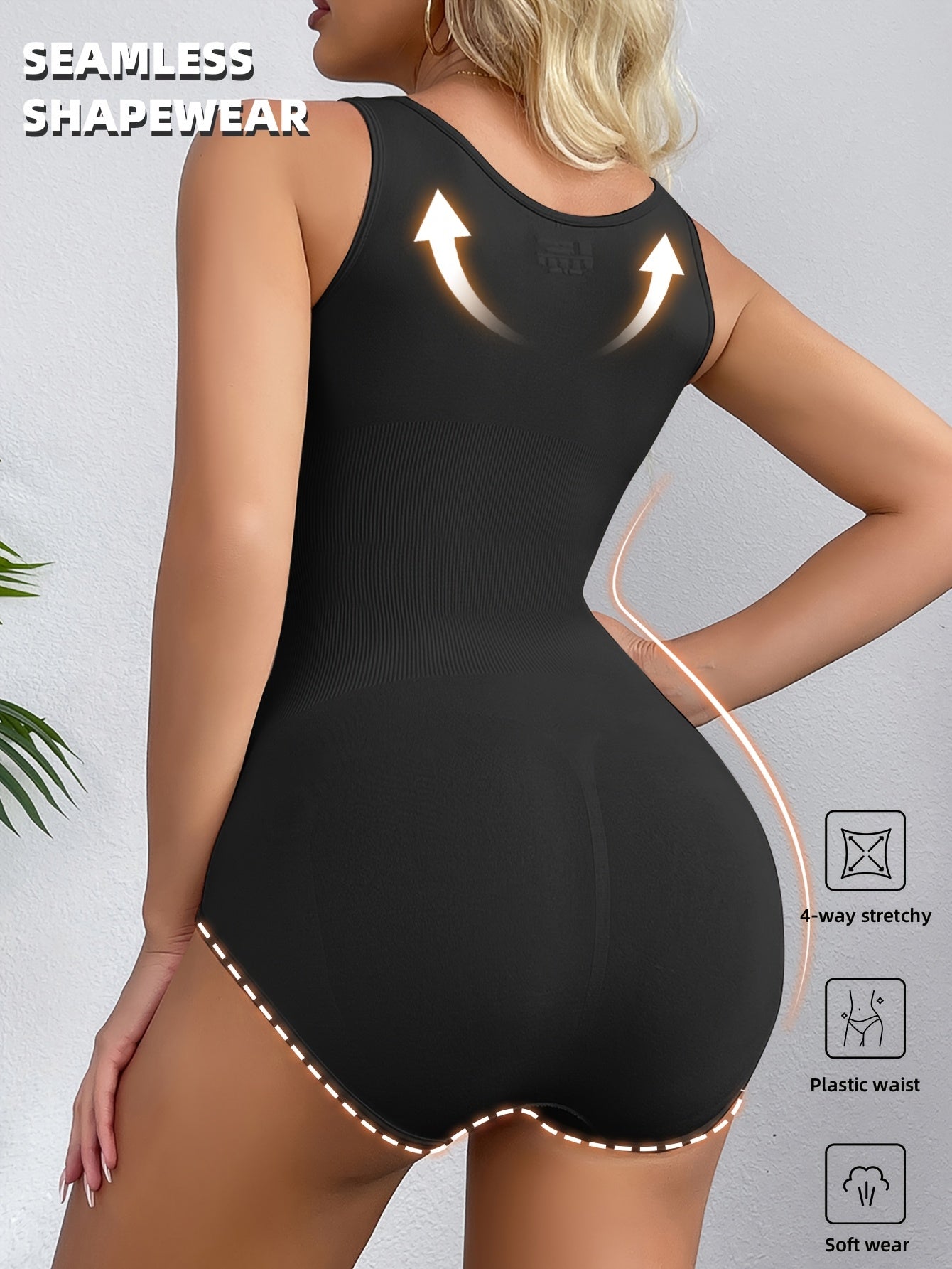 Women's Black Elegant Body Shaper - High Support