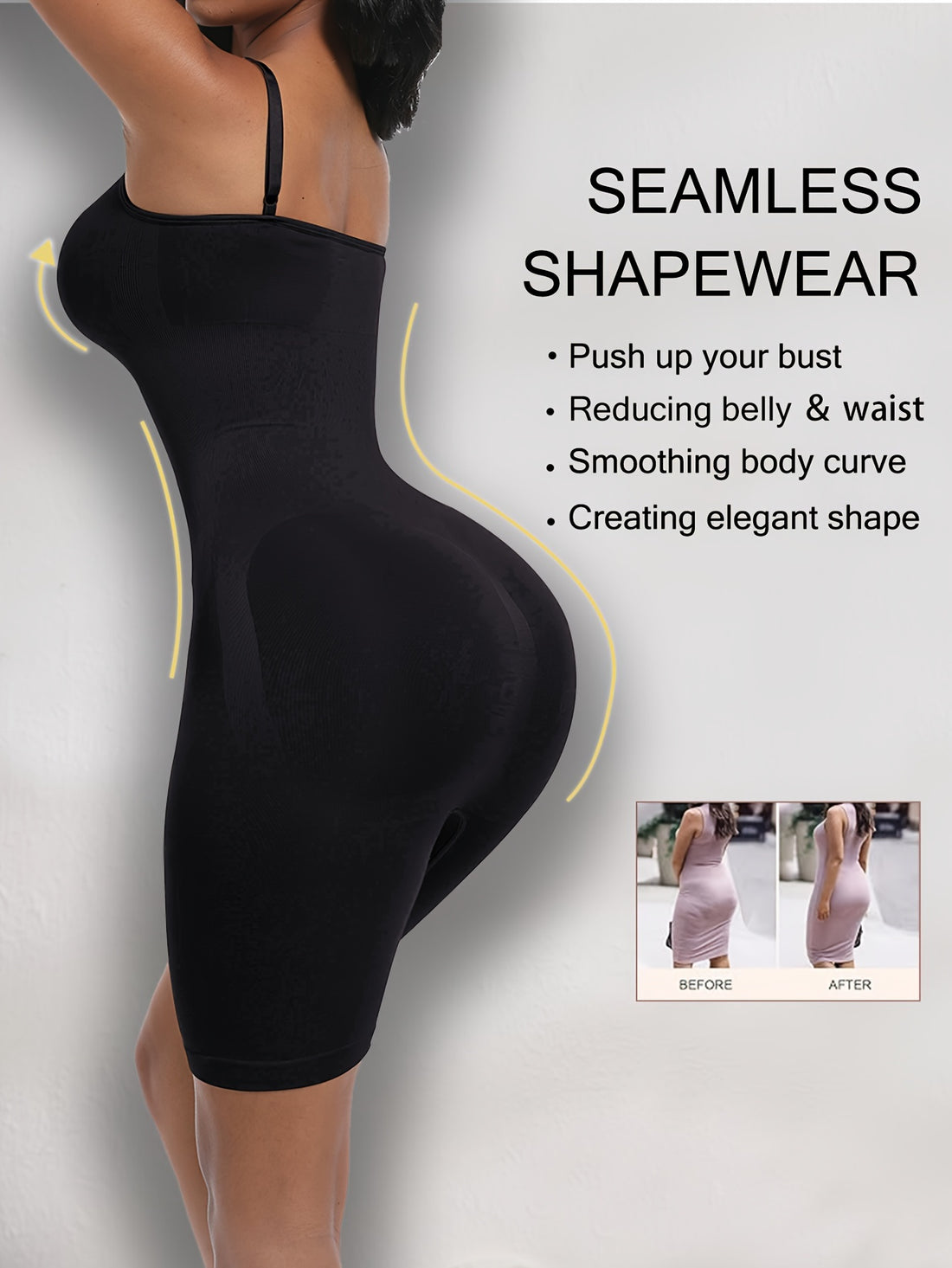 Women's Seamless Body Shaping Bodysuit with Straps