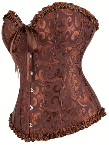 Corset en Dentelle Jacquard Floral Femmes