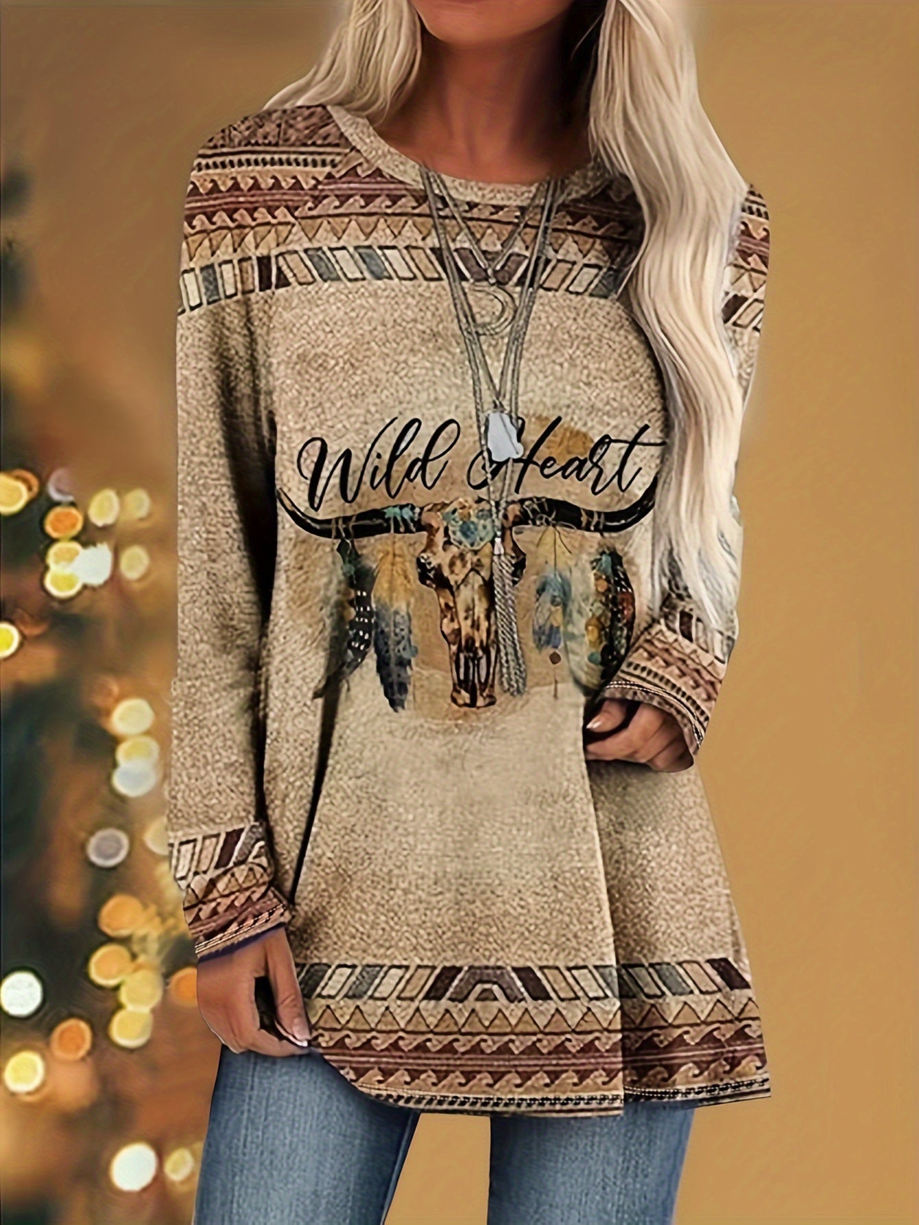 Women's Vintage Long Tunic Inspired by Western Style