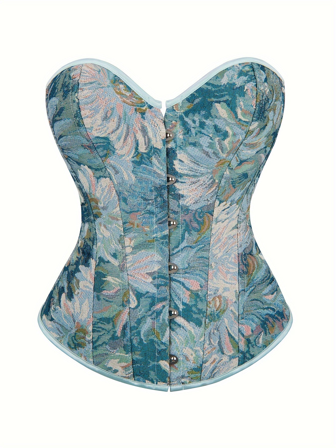 Corset Vintage Floral Imprimé Sans Bretelles pour Femmes