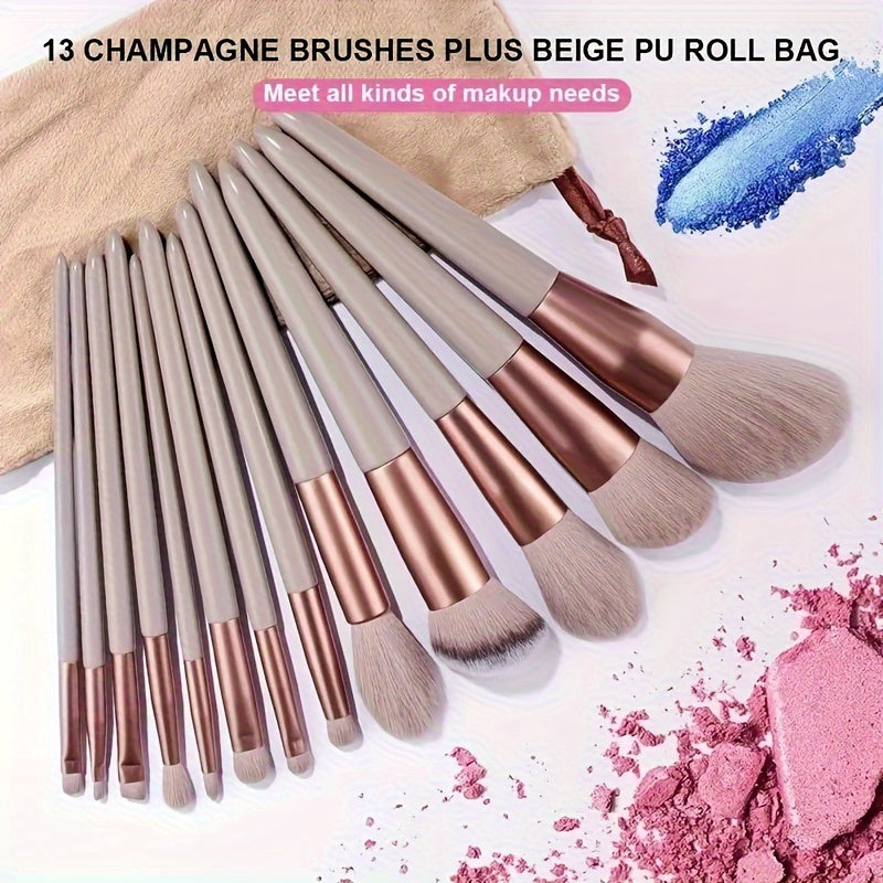 Ensemble de Pinceaux de Maquillage avec Sac - Professionnel et Doux