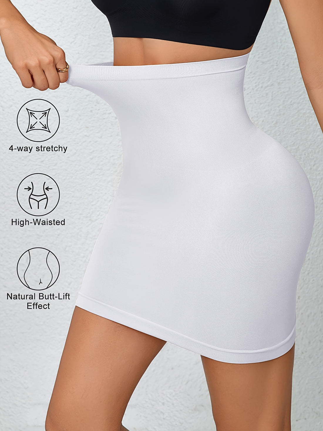 High Waist Tummy Control Skirt - Elegant White