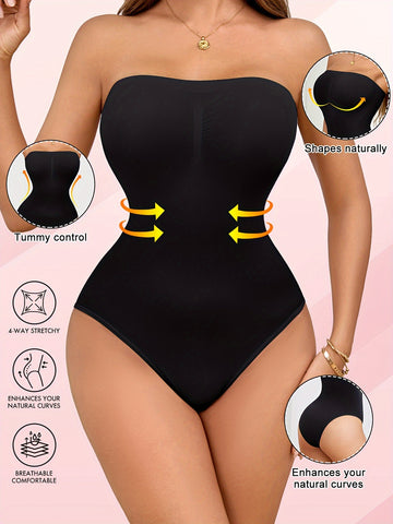 Body Shaper Femme Sans Bretelles à Taille Haute