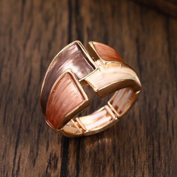 Colorful Zinc Alloy Adjustable Elastic Ring