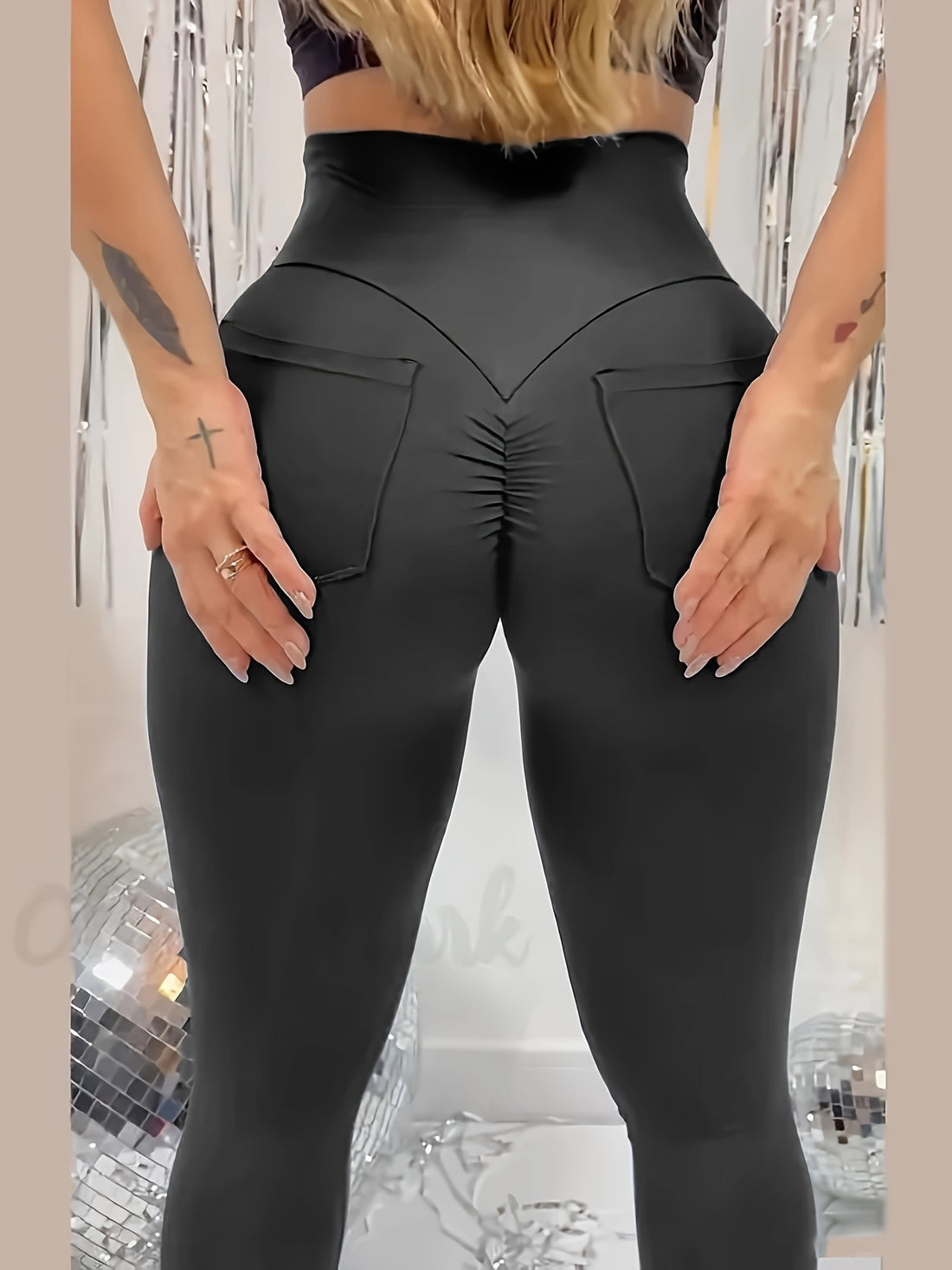 Leggings de Yoga Taille Haute Plus Size avec Poches