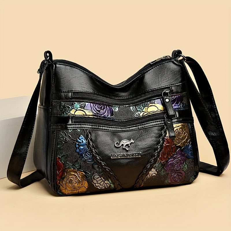 Sac Bandoulière Vintage Floral Femme - Grand Format