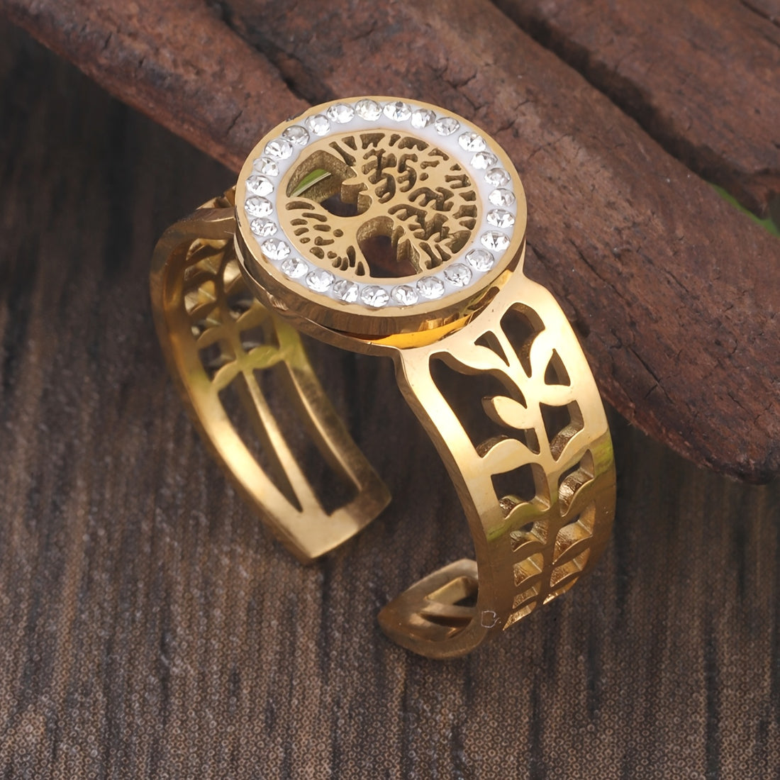 Elegant Stainless Steel Tree of Life Ring for Women