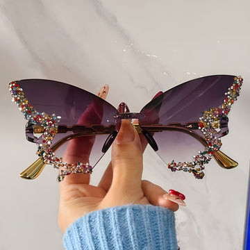 Lunettes de Mode Papillon Pailletées pour Femmes