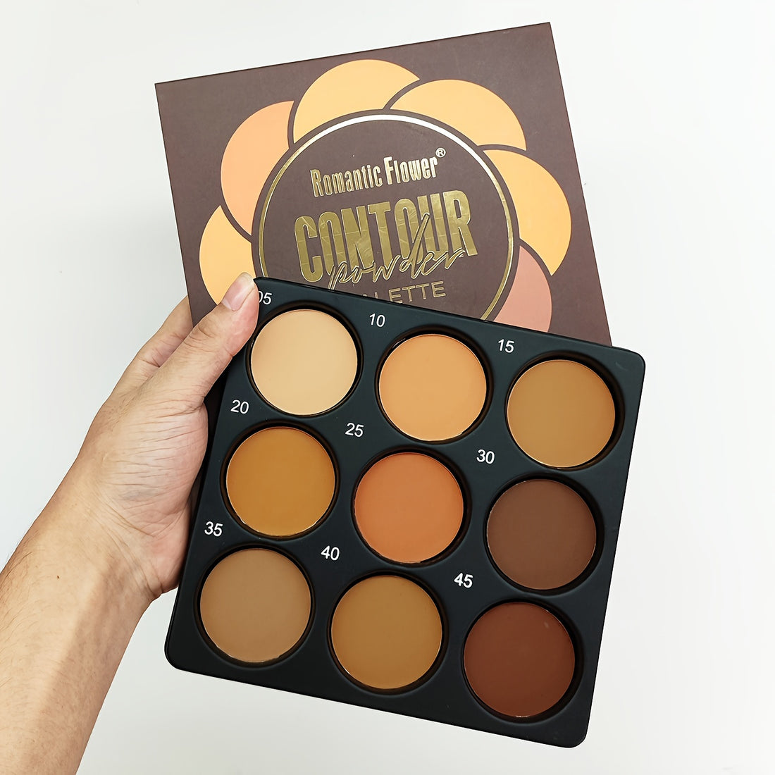 9-Shade Powder Contour Palette - Natural Matte Effect