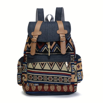 Boho Chic Denim Backpack for Women